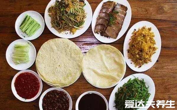 春餅八種配菜圖片，三葷三素加兩個調(diào)味菜是最佳搭配