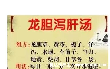 龍膽瀉肝湯組成方歌配方，28個(gè)字功效藥材全知道