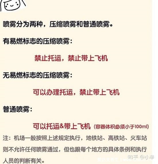 防曬噴霧可以帶上飛機嗎帶上高鐵嗎，不是強制禁止(體積容積有限制)